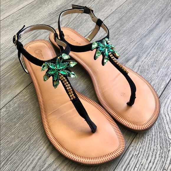 ☘️3/$25 SALE!☘️ Carlos Santana Palm Tree Sandals - Picture 2 of 7